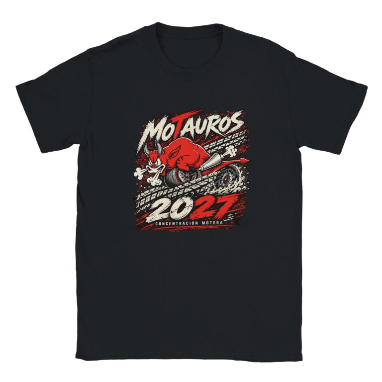Camiseta Motauros Huella · 2027 Negra · Estampado en Delante