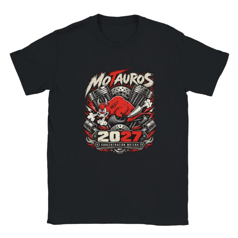 Camiseta Motauros Motor · 2027 Negra · Estampado en Delante