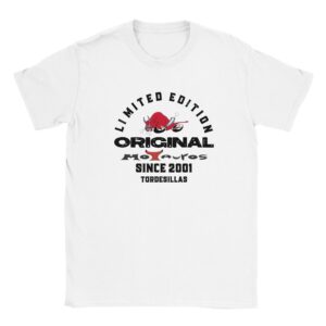 Camiseta Motauros Original oficial · blanca con letras oscuras · frontal