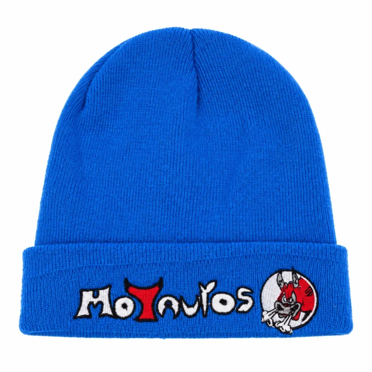 Gorro de punto bordado · Azul